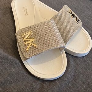 Women’s Michael Kors Slides (Gold, Size 10)